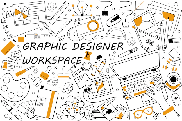 Picture of Graphic designer workspace